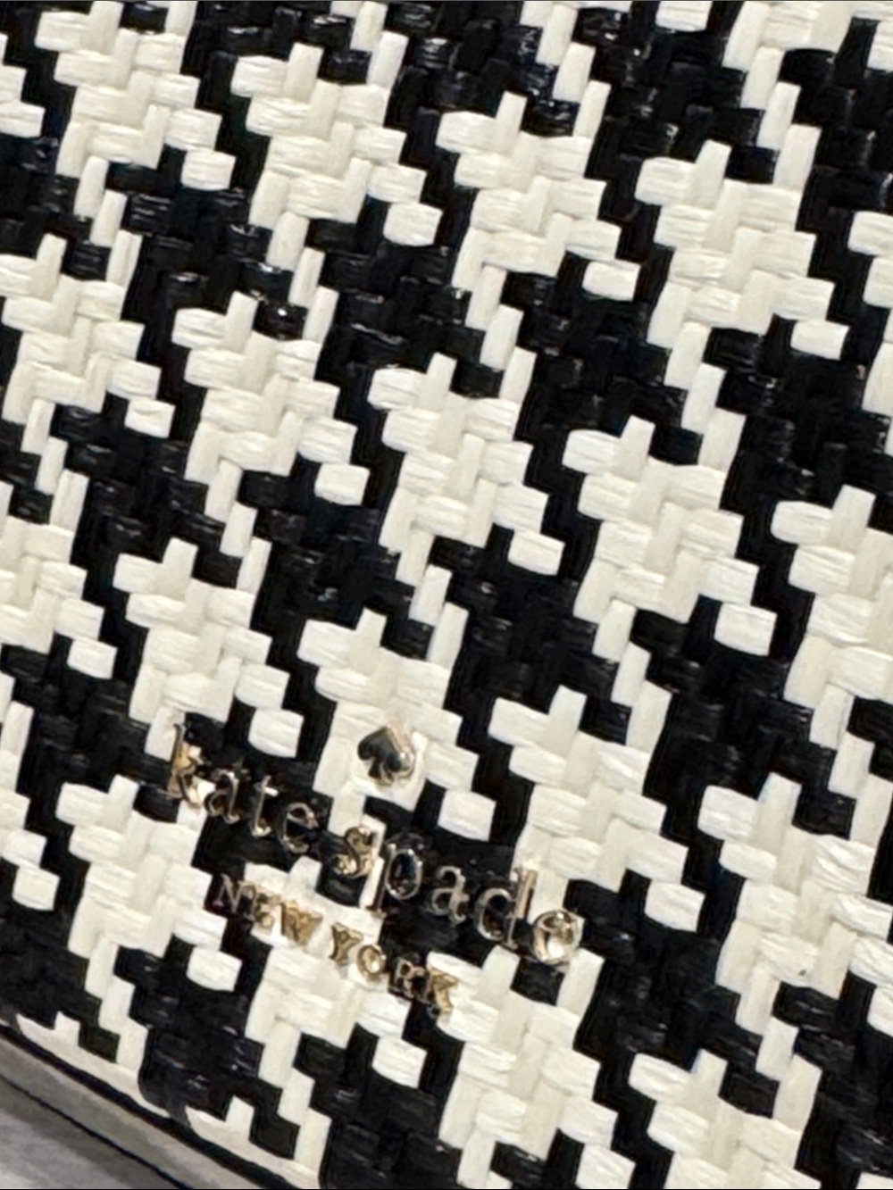 kate spade Bag Darcy Small Leather Black White Houndstooth Woven Crossbody - Picture 6 of 17